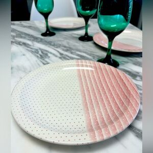 Vintage Churchill England Pink Shades Dinner Plates (3)-Set Of Three
